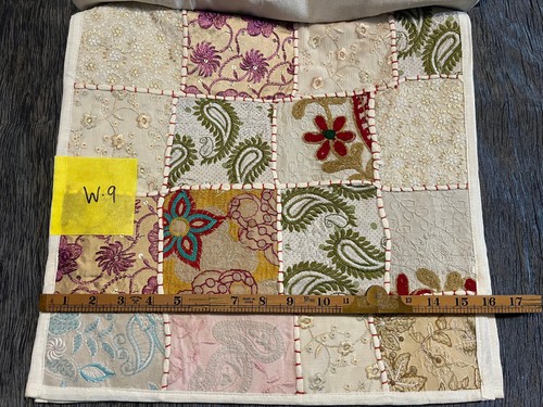 One of a Kind White Patchwork cushion covers, COVER ONLY. Zipper, 16"x16", - Picture 21 of 32