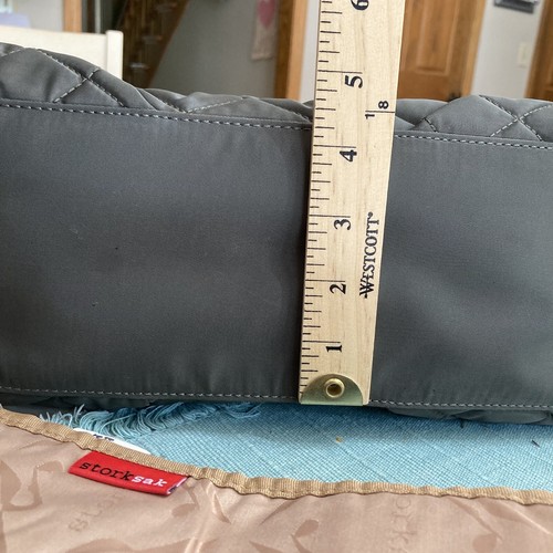 Storksak Bobby Nylon Quilted Diaper Bag Crossbody Tote Bag | Changing Pad | Gray - Picture 13 of 24