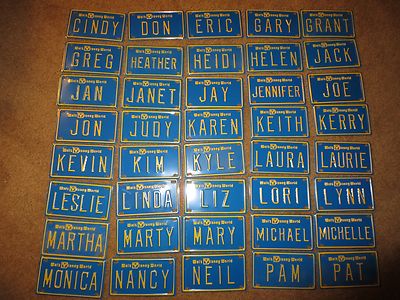 Vintage Personalized Walt Disney Mickey Mouse Mini Bike Name Metal License Plate