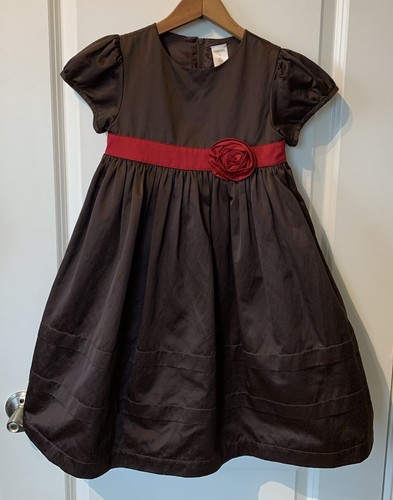 Gymboree Girls Dress Size 7 Brown with Red Accents Formal Occasion - Picture 2 of 10
