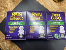 3 Pc  Vizuri PAIN BLOC 24 hr Arthritis Pain Relief .5oz ROLL-ON Capsaicin