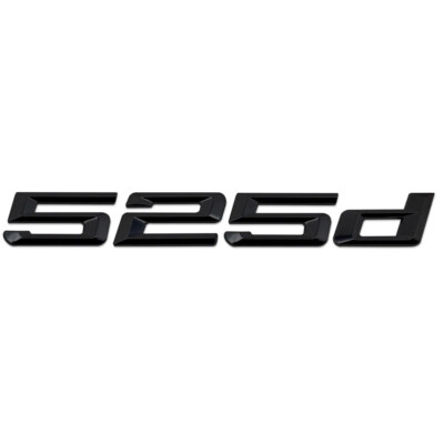 Gloss Black 525d Car Flat Letter Number Rear Trunk Boot Badge Emblem For BMW