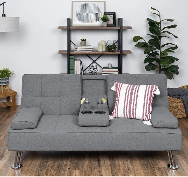 Modern convertible futon sofa bed sleeper adjustable couch full size living room deals