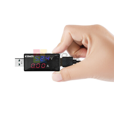 LCD USB Detector Voltmeter Ammeter Voltage Current Meter Tester 4-30V 0-6.5A US