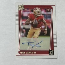 2021 Clearly Donruss Trey Lance Rated Rookie Auto RC #54 49ers / Cowboys