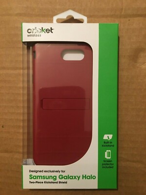 NEW CRICKET SAMSUNG GALAXY HALO Two Piece Kickstand Shield Screen Protector Case