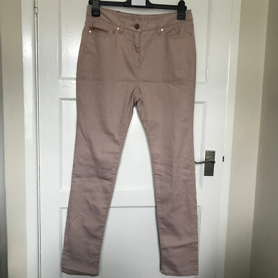 Matalan Soon rosa Hose UK 12 L31 Mid Rise gerade Taschen Baumwolle