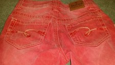 JUSTICE skinny light washed red jeans denim size 12 SLIM