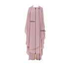 Two Layers Muslim Ramadan Women Large Khimar Hijab Niqab Burqa Tops Kaftan Dress