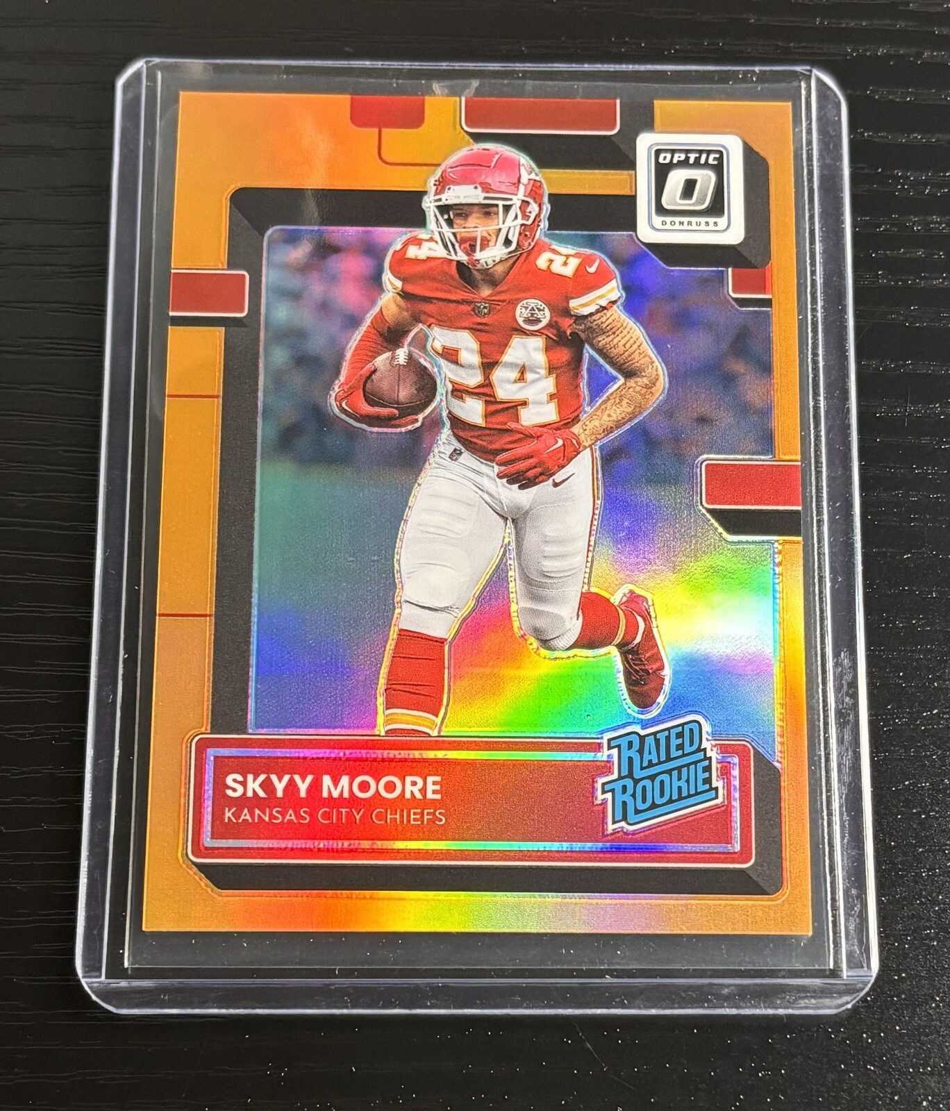 2022 Panini Donruss Optic Rated Rookie Orange Prizm #224 Skyy Moore /199 Chiefs