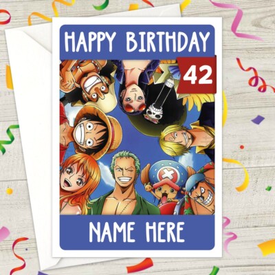 ワンピース バースデーカード ONE PIECE Personalised Birthday Card - A5 japanese anime luffy