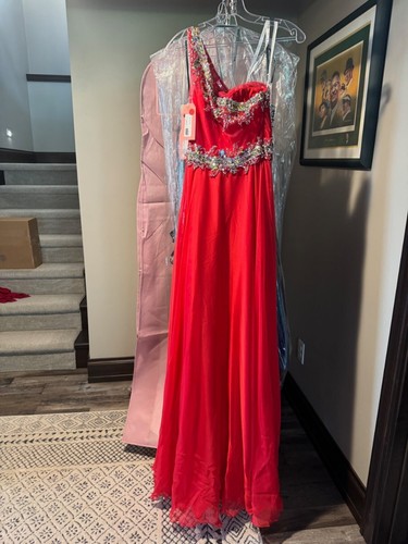 Party Time Formals 6439 Watermelon Red Gala Pageant Gown Dress sz 2 NWT - Picture 3 of 8