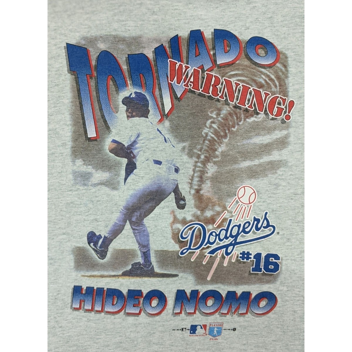 Dodgers NOMO THE TORNADO Tシャツ Vintage Hideo Nomo MLB LA Dodgers 90s Tornado Shirt | eBay