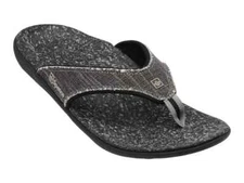 Spenco Men's Yumi Canvas Black sandal slide Flip Flop Thong