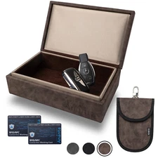 Premium Faraday Box for Car Keys, RFID Signal Blocking Key Box with RFID Cards