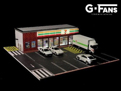 G-FANS Diorama 1:64 Tienda Tienda Iluminación LED Vehículo Estacionamiento Lote Exhibición Regalo - Imagen 3 de 12