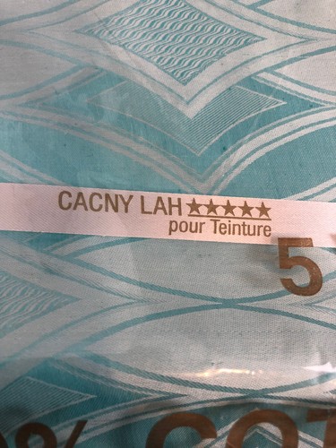 Cacny Lah Germany Aqua Blue 100% Cotton Yarn-Dyed Patterned Fabric 5 Yards NEW - Picture 3 of 7