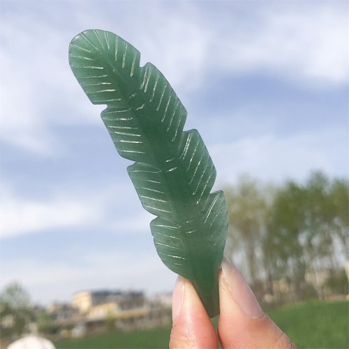 3"+ Carved Natural Aventurine Feather Quartz Crystal Wings Specimen Gift 1pc - Picture 11 of 21