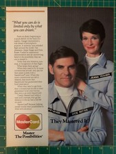 1987 Vintage Mastercard Voyager Pilots Yeager Rutan Print Ad K1
