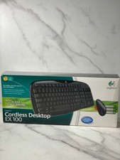 Logitech Cordless Desktop EX100 Compact Keyboard And Mouse Set Black