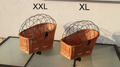 Hundekorb Hundefahrradkorb für Gepäckträger Weidenkorb Fahrradkorb XXl oder XL