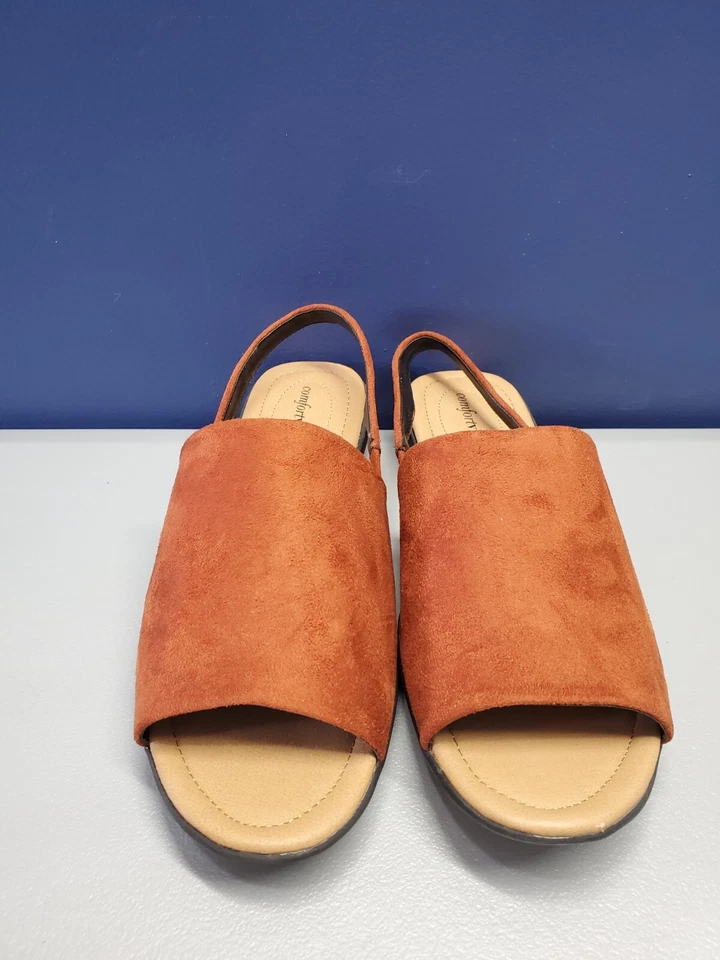 Sandalias Comfortview con cordones para mujer talla 10 gamuza oxidada plantilla acolchada sin cordones Foto 2 de 4