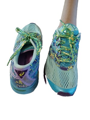 Asics Gel Noosa Tri-10 Size 9  Women's Aqua Purple Running Shoes Lace Up T580N 
