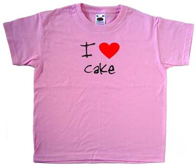 I Love Heart Cake Rosa Kinder T-Shirt