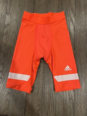 Mens Jock Adidas Promo Race Spandex Tights Compression Shorts Orange Small 