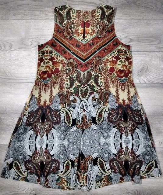 Платье цельнокроеное женское Julian Taylor New York без рукавов с цветочным узором пейсли размер 8 с подкладкой - Изображение 2 из 4