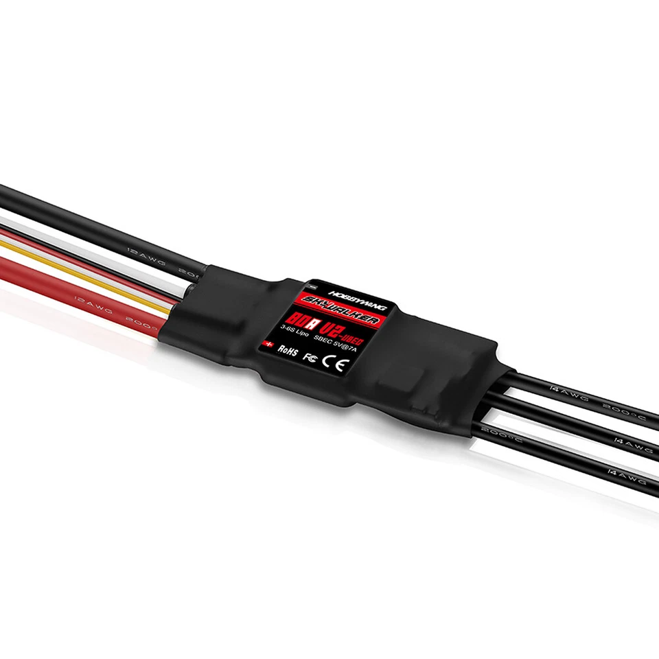 Hobbywing Skywalker 40A 50A 80A 100A V2 Brushless ESC BEC For RC Fixed Wing - Image 4 of 4