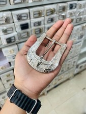 Western Silver buckle - Cowboy Cowgirl Unisex Vintage Buckle Leathercraft 40mm.