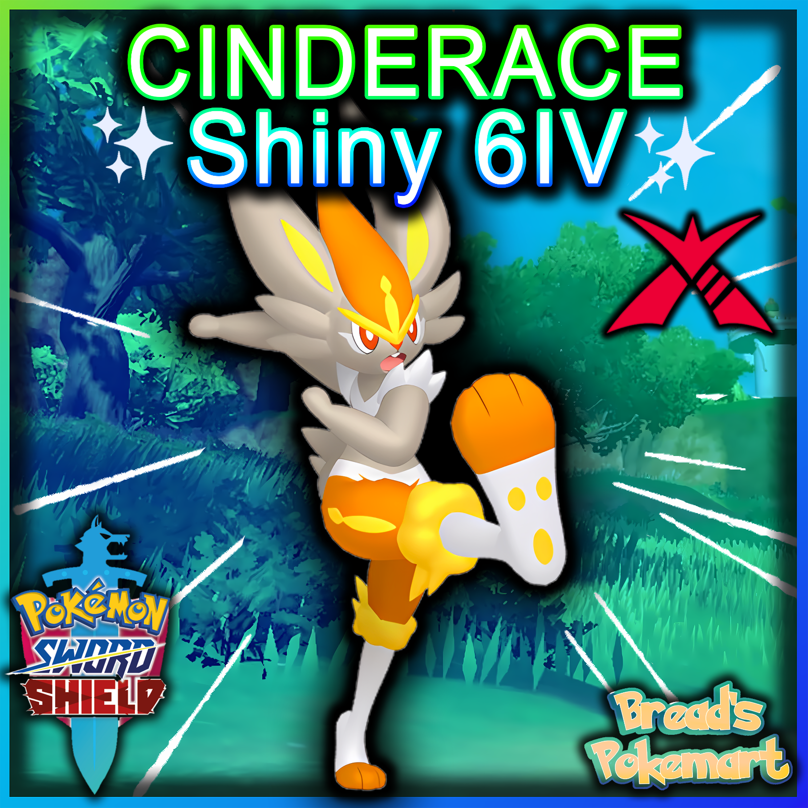 🌟Cinderace Shiny non shiny Best Stats Pokemon Sword and Shield Home🌟