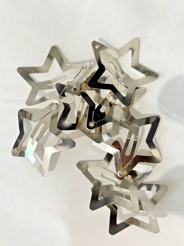 10 PCS Silver Star Hair Snap Clips Hair Barrettes Star Hair Accessories