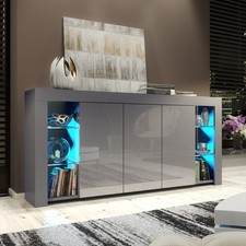 Sideboard Cabinet 164cm High Gloss - with LED - Display Unit – LUNARO