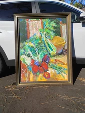 Painting "Still Life" '70's oil Sig "Morton" Saratsota