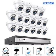 ZOSI 8/16CH 3K Lite DVR 1080P HD Outdoor Security Camera System Human Detection
