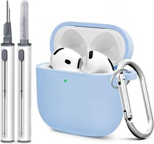 for Airpods 4th Case Cover, Come with Cleaner Kit,Soft Skin Silicone Case Cover