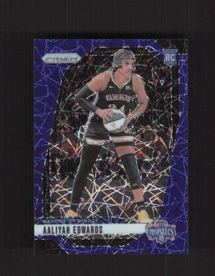 2024 Panini Prizm WNBA #70 Aaliyah Edwards Blue Velocity Prizms