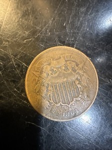 1864  Two Cent Piece USA Currency Coin