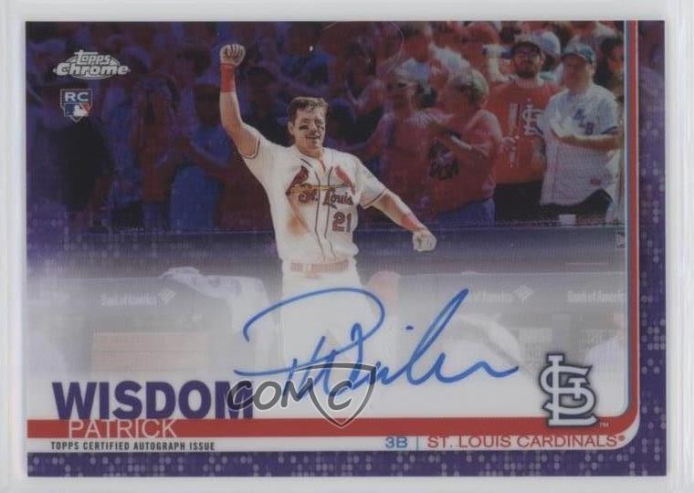 2019 Topps Chrome Rookie Purple Refractor /250 Patrick Wisdom #RA-PW Auto RC 4l3