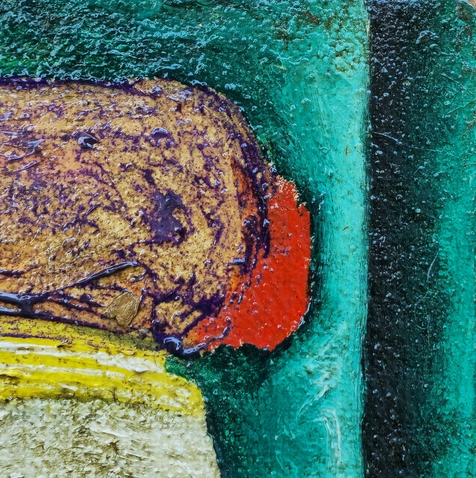 Pintura al óleo de Pablo Picasso firmada a mano en cartón original Foto 3 de 4