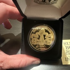 The Highland Mint Super Bowl Game Coin Packers vs Patriots 24kt Gold