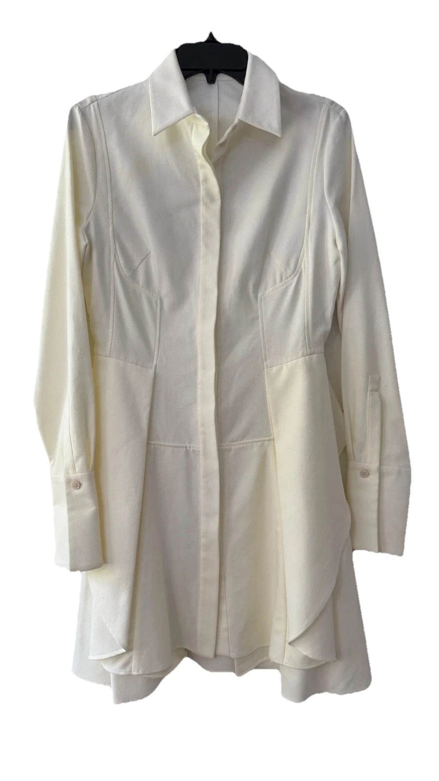 Alexander McQueen — NEW Alexander McQueen Dress Knee Length Off White Ivory L/S 100% Cotton  Size 42