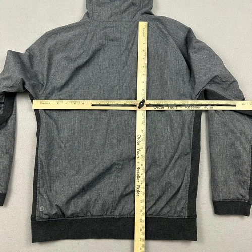 Lululemon Jacket Men Medium Gray Performance Reversible Half Zip Pullover Hood M image 7