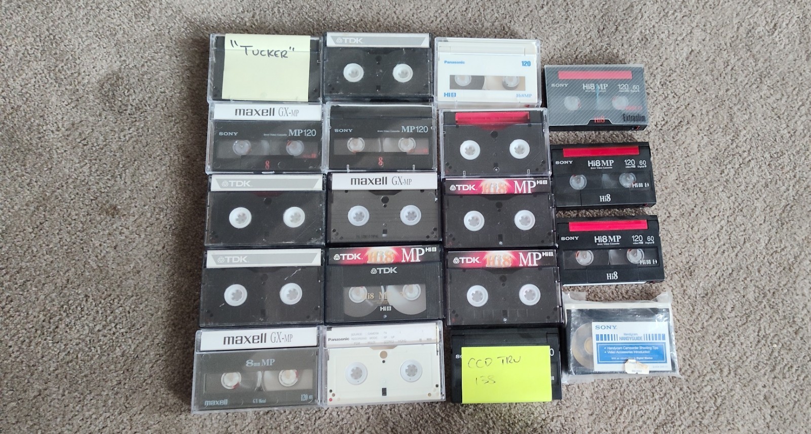 8mm Movie Lot of 19 Classic Video8 Camcorder Cassette Tapes Hi8 Home Movies-Used