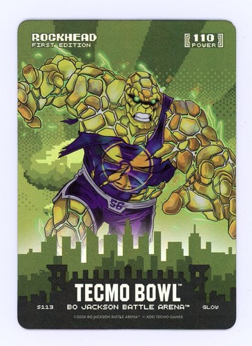 2026 Battle Arena Tecmo Bowl `Rockhead` Chris Doleman Glow Skyline Battlefoil