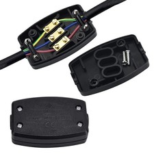 2 PCS 3 Terminal Electrical Junction Box Flex Connector Black 250v 13Amp Cable 9.72 per metre