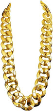 Hip Hop Rapper Plastic Chunky Fake Gold Chain Necklace,80S/90S Costume Accessory