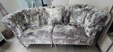 3 Seater Sofa and 4 seater Grey Velvet material.
